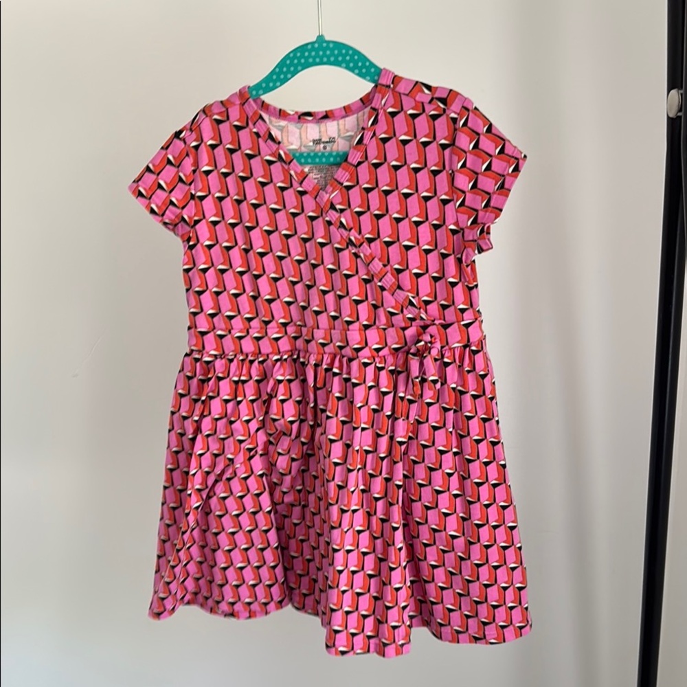 Pink Geometric Kids Dress